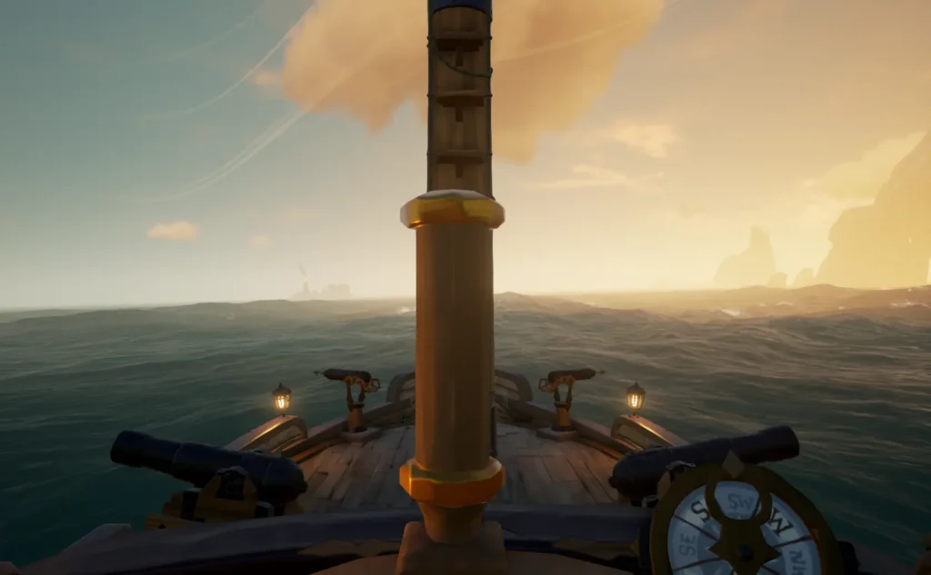 Aan het roer in Sea of Thieves