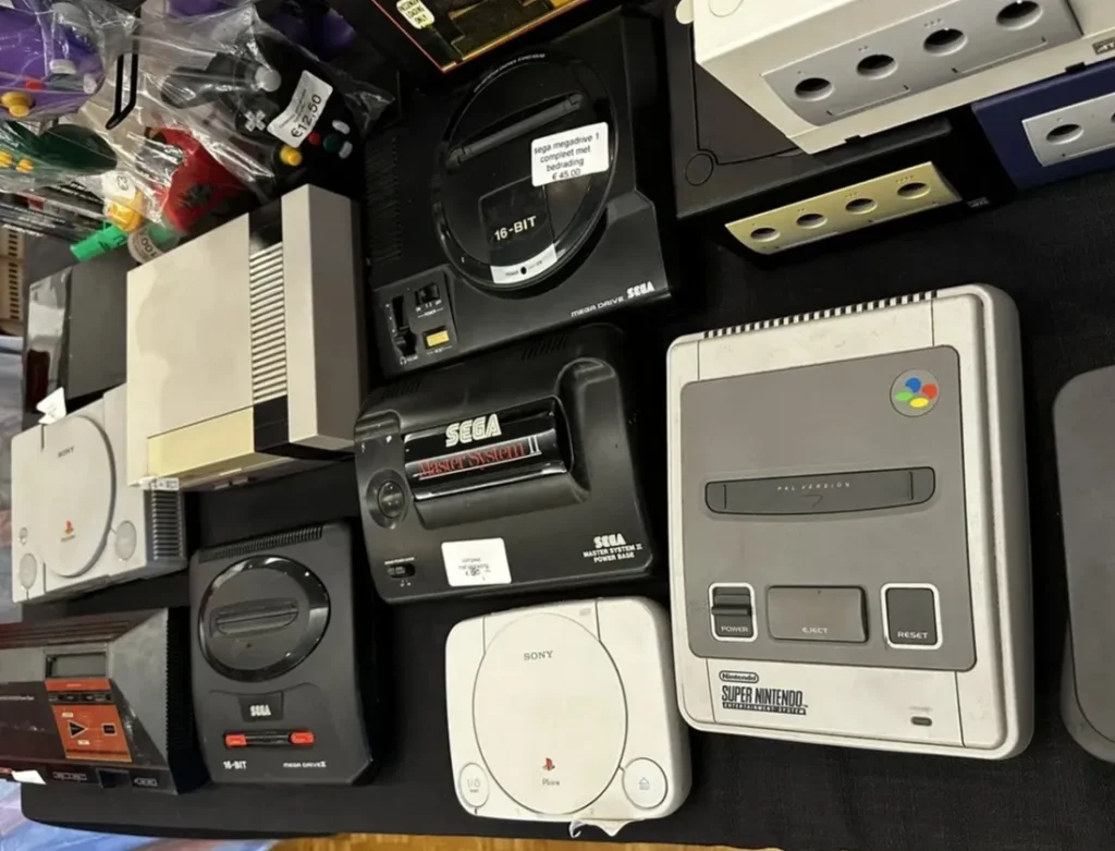 retro consoles op game beurs joure