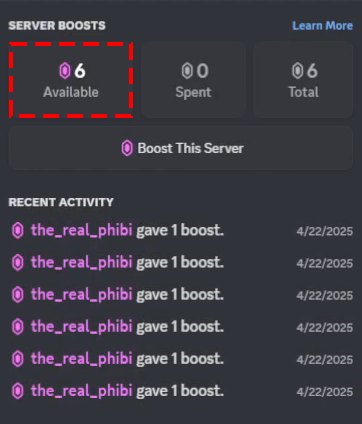 Discord Game Servers Boosts