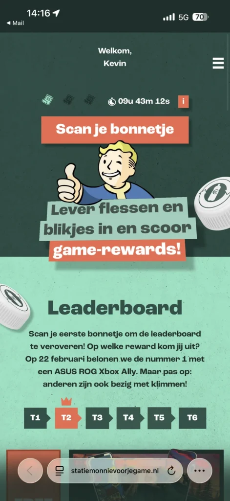 Statiegeld game rewards