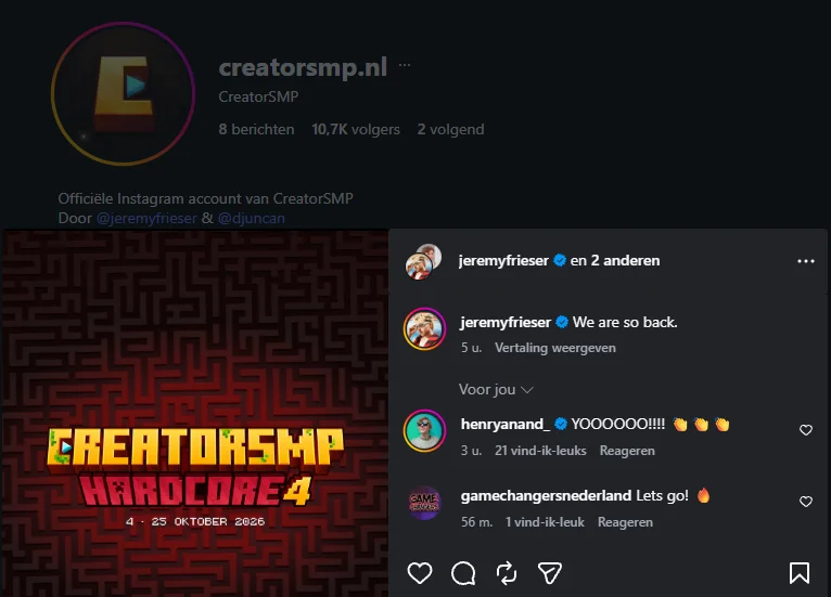 aankondiging creatorsmp 4